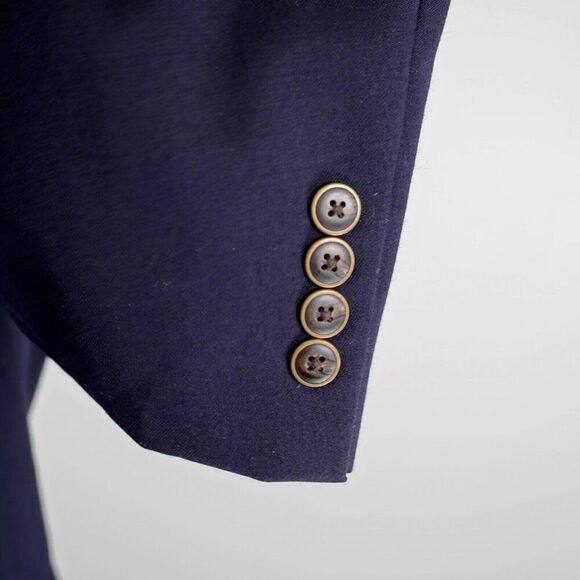 Joseph & Feiss Gold Blue Wool 48L Or Slim 50L 2‎ Button Suit Jacket / Blazer - Picture 4 of 13